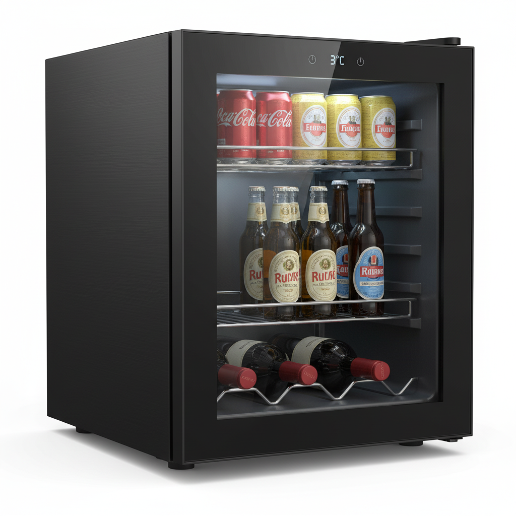 Compact Beverage Cooler – Mini Drink Fridge