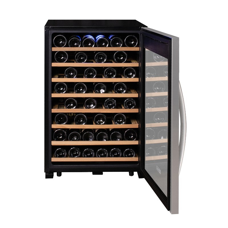 Allavino Cascina 55 Bottle Single Zone Wine Refrigerator with Stainless Steel Door KWR55S-1SR