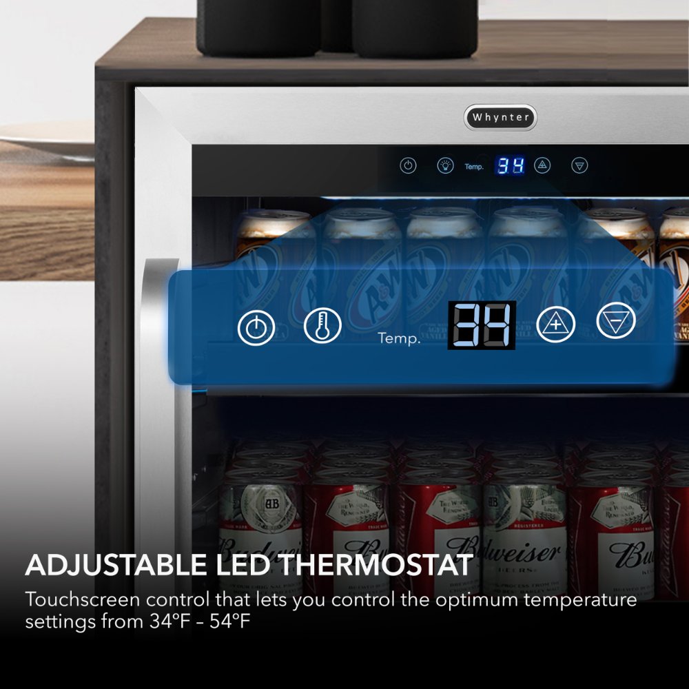 Whynter Beverage Refrigerator 182-Can 24″ Built-In Stainless Steel BBR-148SB