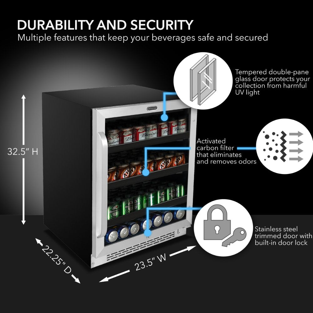 Whynter BBR-148SB 182-Can Built-In Beverage Refrigerator