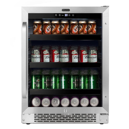 Whynter Beverage Refrigerator 182-Can 24″ Built-In Stainless Steel BBR-148SB