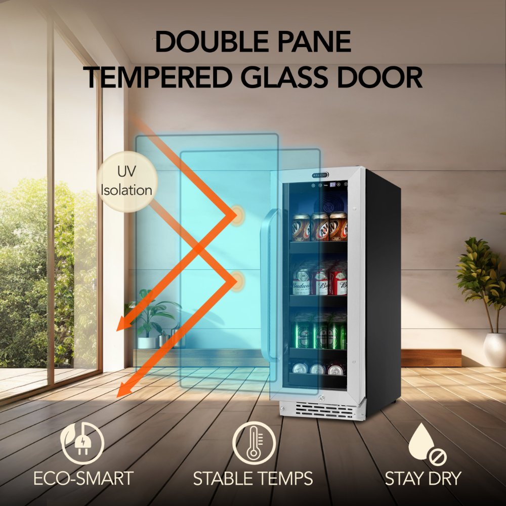 Whynter BBR-638SB 12" Built-In 75 Can Undercounter Beverage Cooler w/ Lock