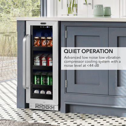 Whynter BBR-638SB 12" Built-In 75 Can Undercounter Beverage Cooler w/ Lock