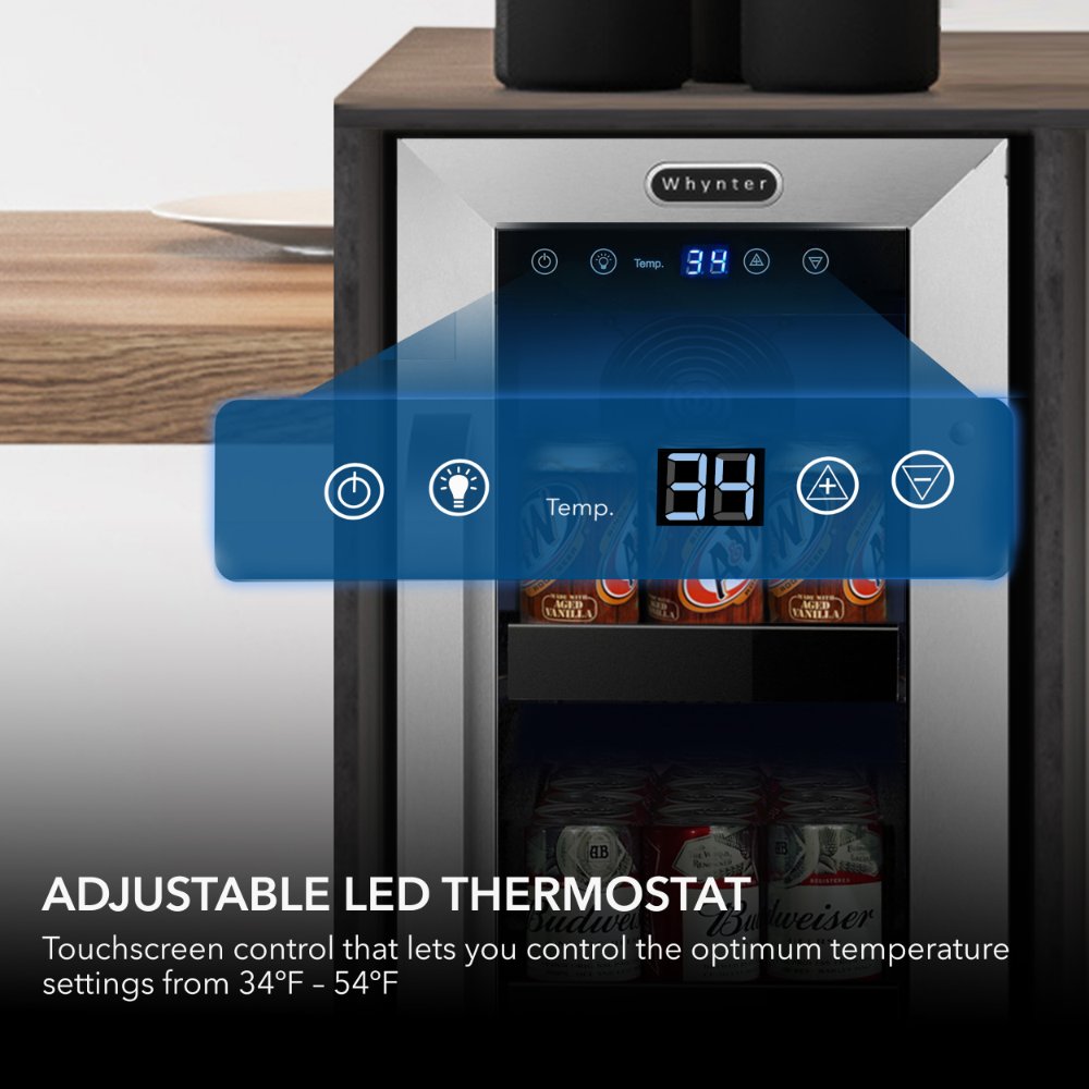 Whynter BBR-638SB 12" Built-In 75 Can Undercounter Beverage Cooler w/ Lock