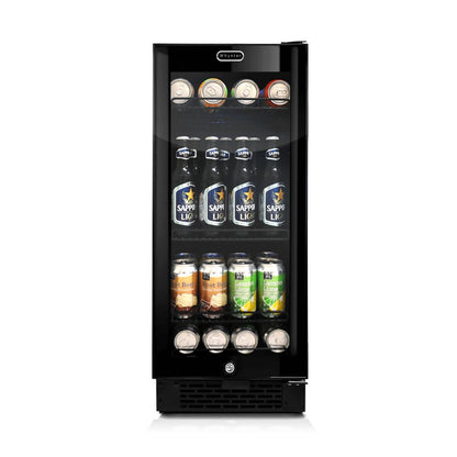 Whynter Beverage Refrigerator 100-Can 3.0 cu. ft. Black Glass BBR-801BG