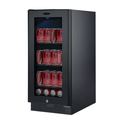 Whynter Beverage Refrigerator 100-Can 3.0 cu. ft. Black Glass BBR-801BG