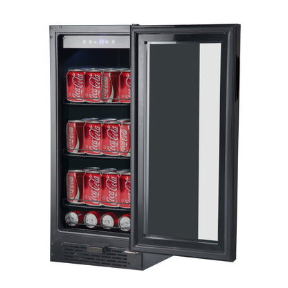 Whynter Beverage Refrigerator 100-Can 3.0 cu. ft. Black Glass BBR-801BG