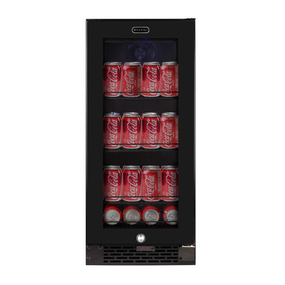 Whynter Beverage Refrigerator 100-Can 3.0 cu. ft. Black Glass BBR-801BG