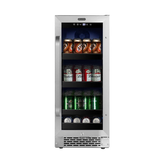 Whynter BBR-838SB 15" Built-In 112 Can Beverage Refrigerator with Lock & Digital Control