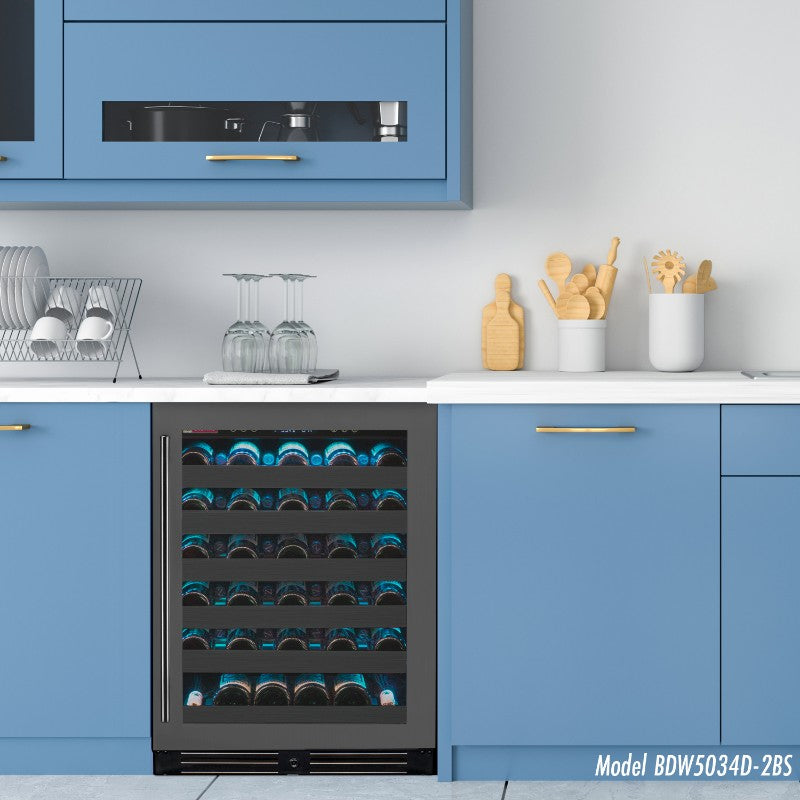 Allavino Wine Refrigerator 50 Bottle Single Zone Black Stainless – BDW5034S-1BSR