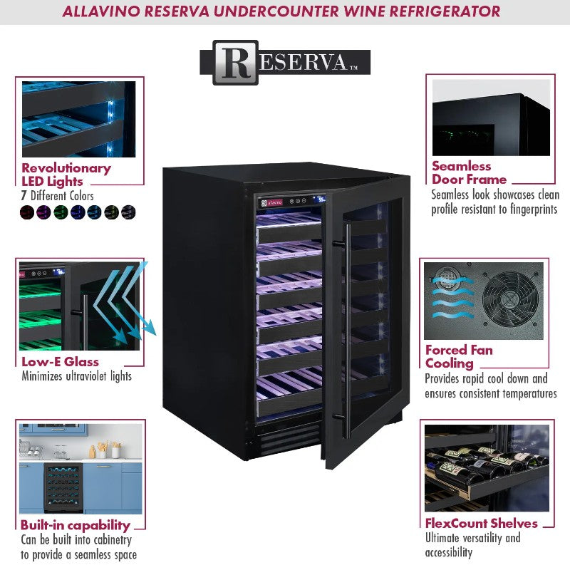 Allavino BDW5034S-1BSR 50-Bottle Single Zone Wine Refrigerator