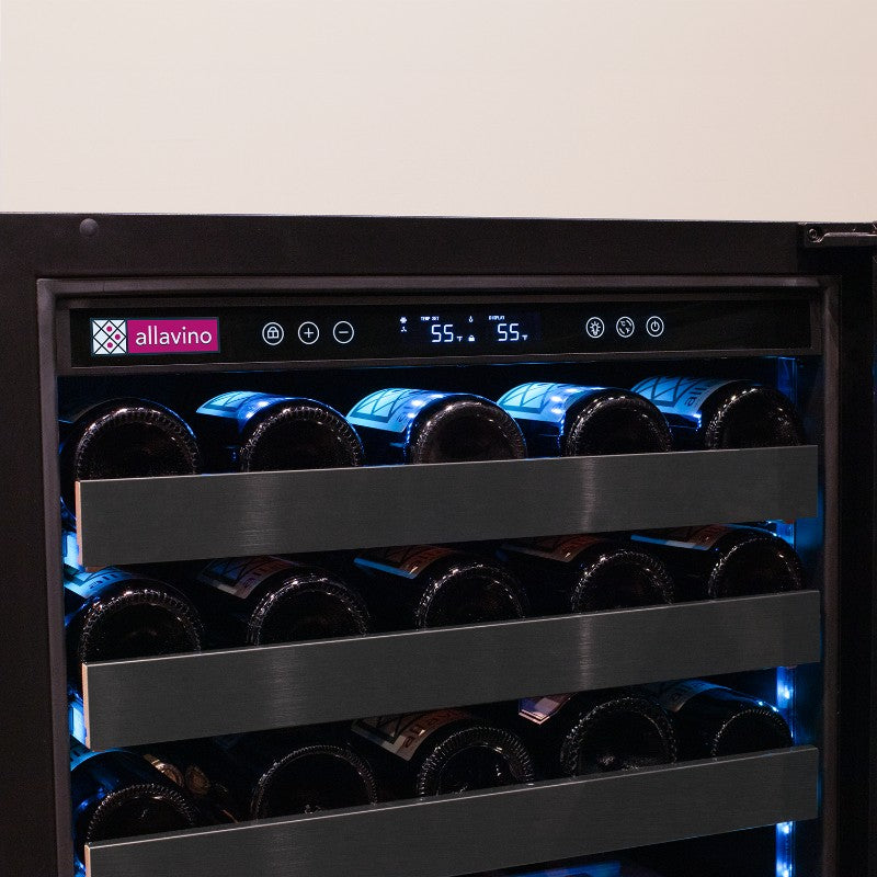 Allavino Wine Refrigerator 50 Bottle Single Zone Black Stainless – BDW5034S-1BSR