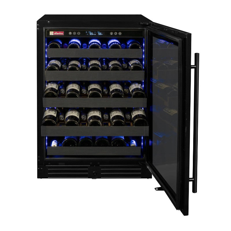 Allavino Wine Refrigerator 50 Bottle Single Zone Black Stainless – BDW5034S-1BSR
