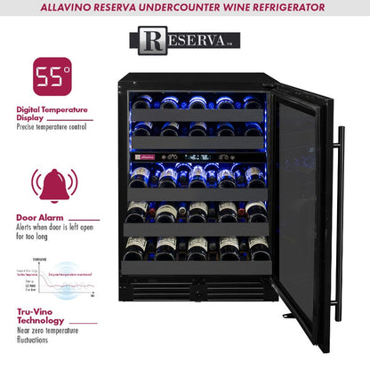 Allavino Reserva Wine Cooler 50 Bottle Dual Zone Black Stainless – BDW5034D-2BSR