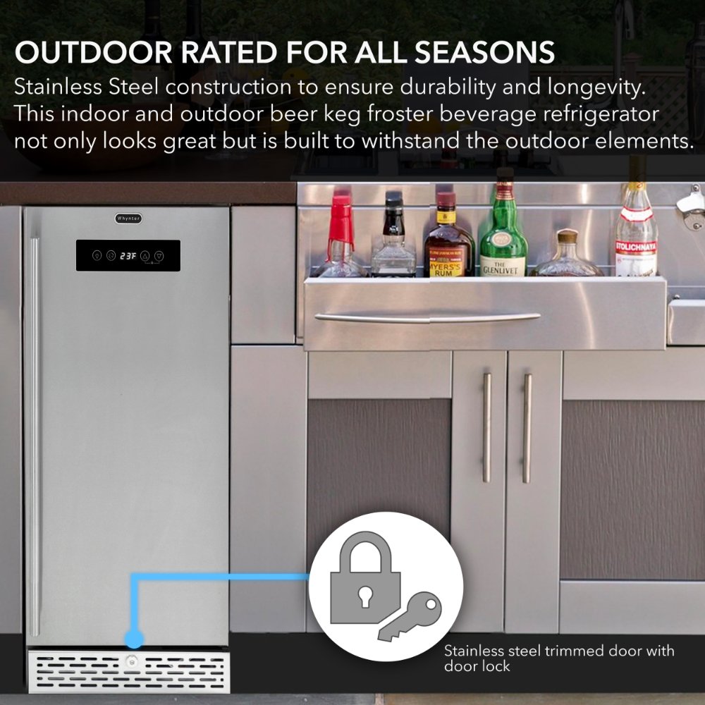 Whynter Beverage Outdoor Refrigerator & Beer Keg Froster ETL – BEF-286SB