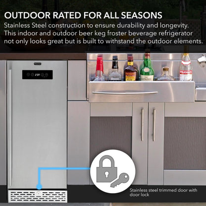 Whynter Beverage Outdoor Refrigerator & Beer Keg Froster ETL – BEF-286SB