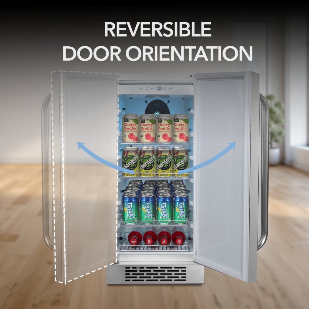 Whynter Beverage Refrigerator Indoor/Outdoor Weather-Proof Stainless BOR-326FS