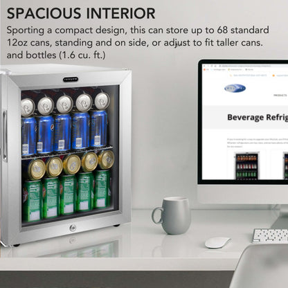 Whynter BR-062WS 17" 68-Can Freestanding Beverage Refrigerator with Lock
