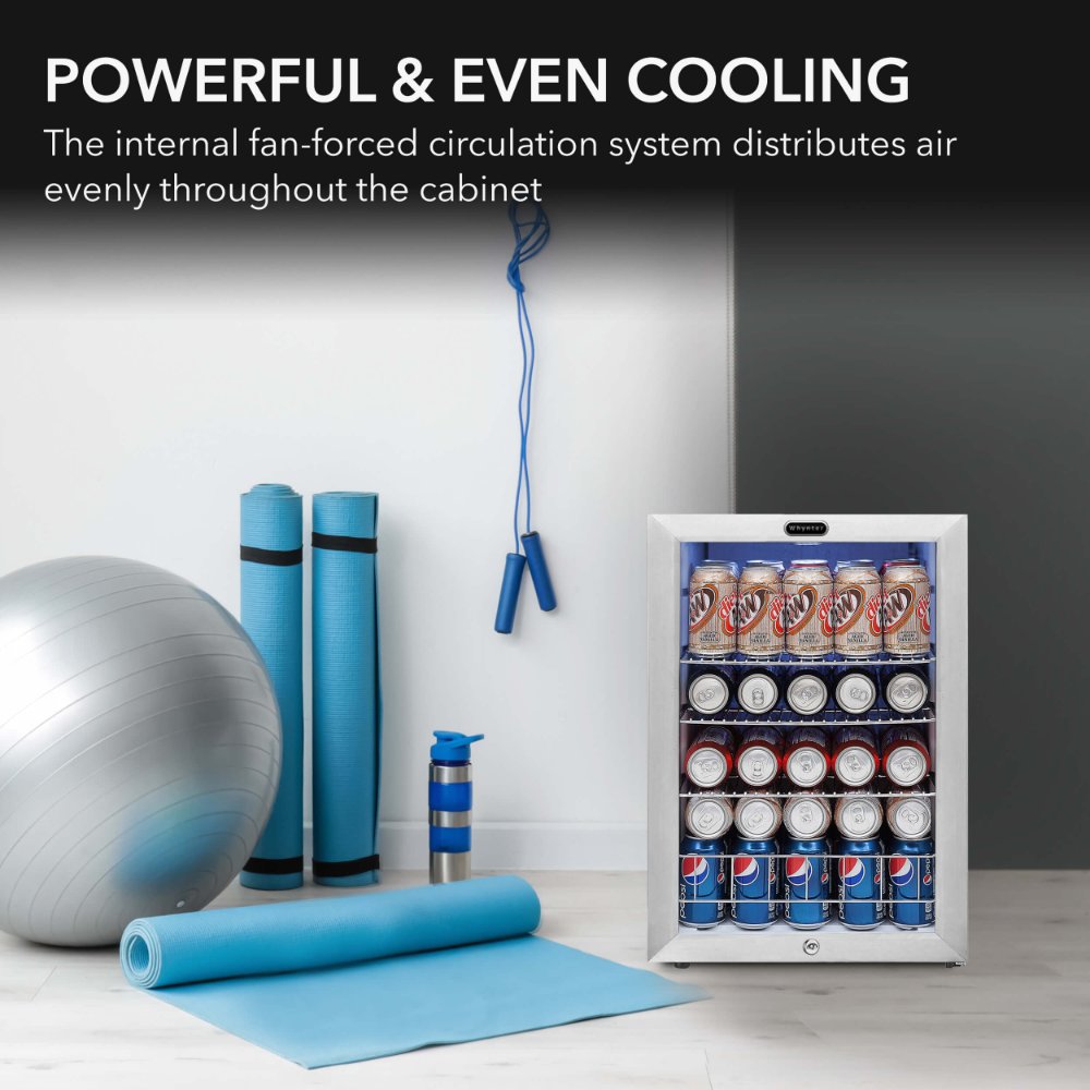 Whynter 17" 90-Can Freestanding Beverage Refrigerator with Lock BR-091WS