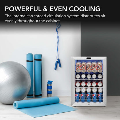 Whynter 17" 90-Can Freestanding Beverage Refrigerator with Lock BR-091WS