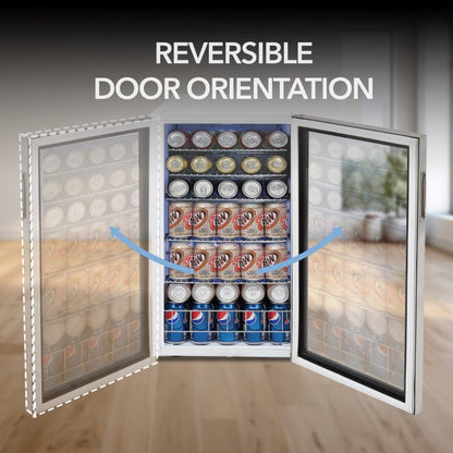 Whynter Beverage Refrigerator 127-Can Freestanding Cooler with Lock BR-128WS