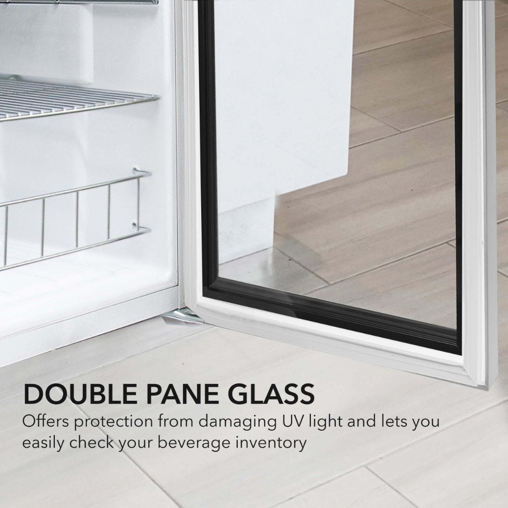 Whynter Beverage Refrigerator 127-Can Freestanding Cooler with Lock BR-128WS