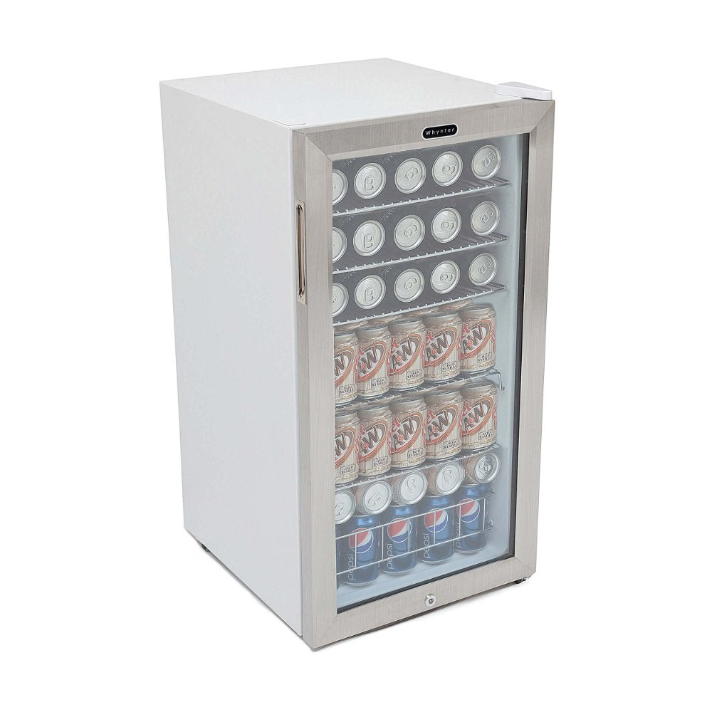 Whynter Beverage Refrigerator 127-Can Freestanding Cooler with Lock BR-128WS