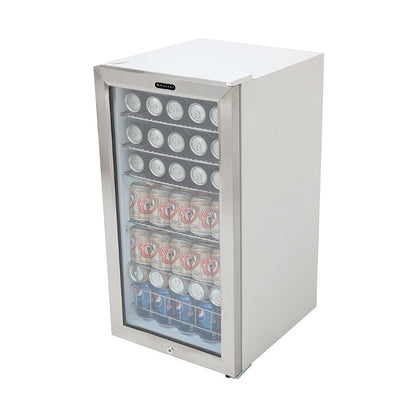 Whynter Beverage Refrigerator 127-Can Freestanding Cooler with Lock BR-128WS