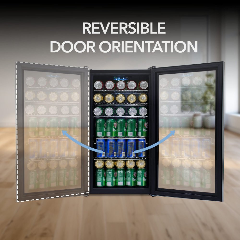 Whynter Beverage Refrigerator 127-Can Stainless Steel Cooler BR-130SB