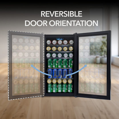 Whynter Beverage Refrigerator 127-Can Stainless Steel Cooler BR-130SB