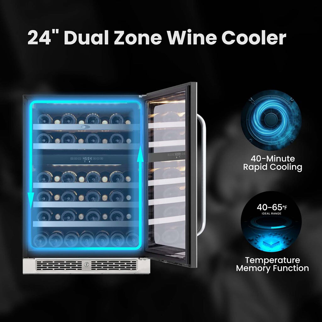 Whynter BSR-046DW 46-Bottle Dual Zone Wine Fridge