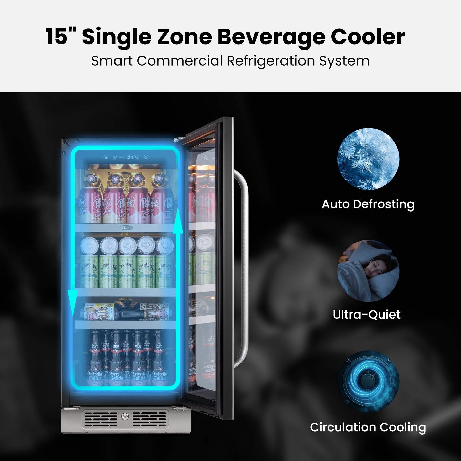 Whynter BSR-080SB 128-Can Built-In Beverage Fridge
