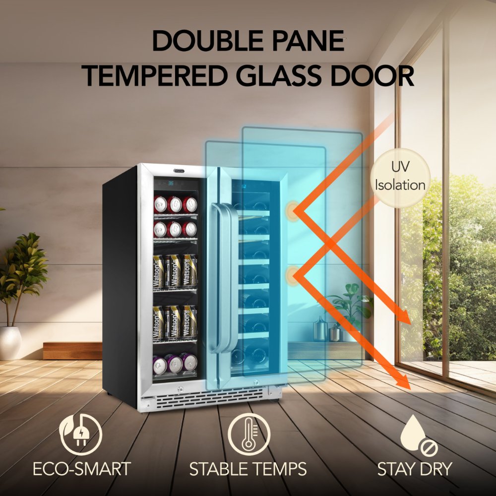 Whynter BWB-2060FDS 20-Bottle 76-Can Dual Zone Fridge
