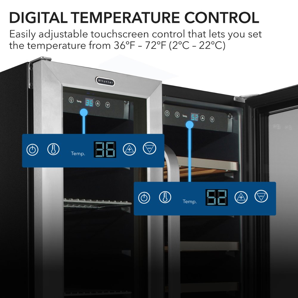 Whynter BWB-2060FDS 20-Bottle 76-Can Dual Zone Fridge