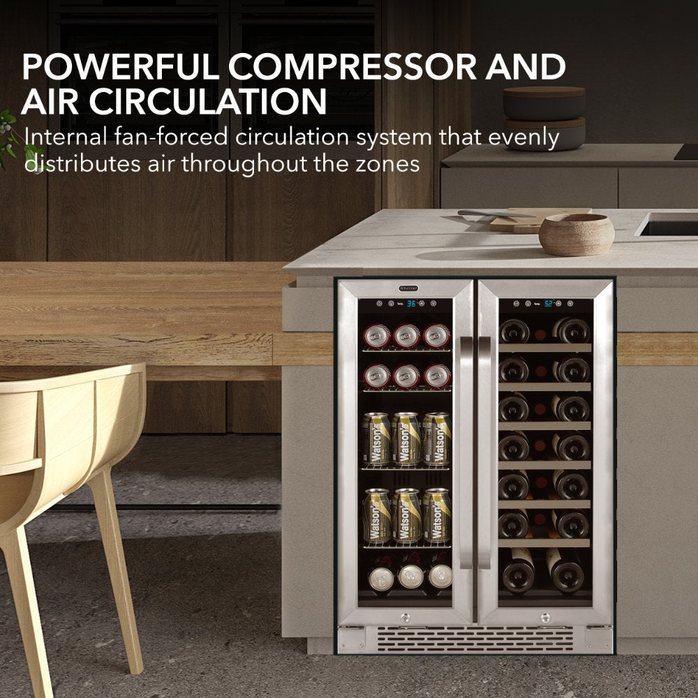 Whynter BWB-2060FDS 20-Bottle 76-Can Dual Zone Fridge