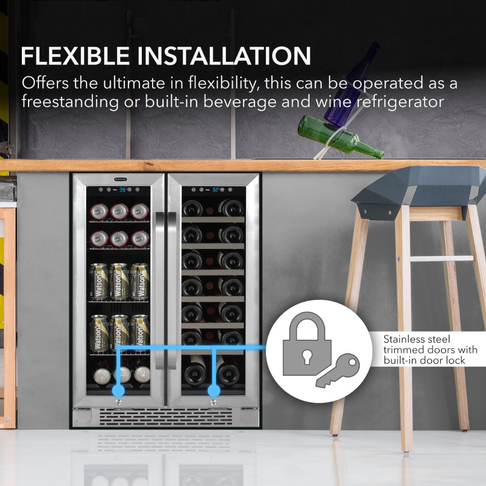 Whynter BWB-2060FDS 20-Bottle 76-Can Dual Zone Fridge