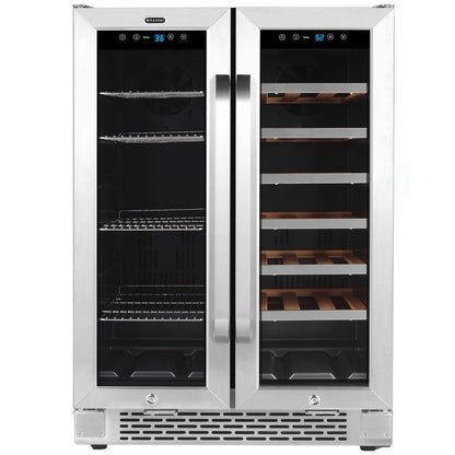Whynter 24" Dual Zone Wine & Beverage Refrigerator 20-Bottle 69-Can BWB-2060FDS