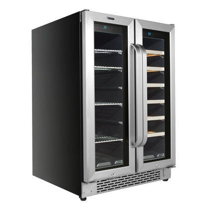 Whynter 24" Dual Zone Wine & Beverage Refrigerator 20-Bottle 69-Can BWB-2060FDS