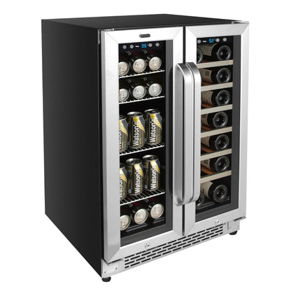 Whynter 24" Dual Zone Wine & Beverage Refrigerator 20-Bottle 69-Can BWB-2060FDS