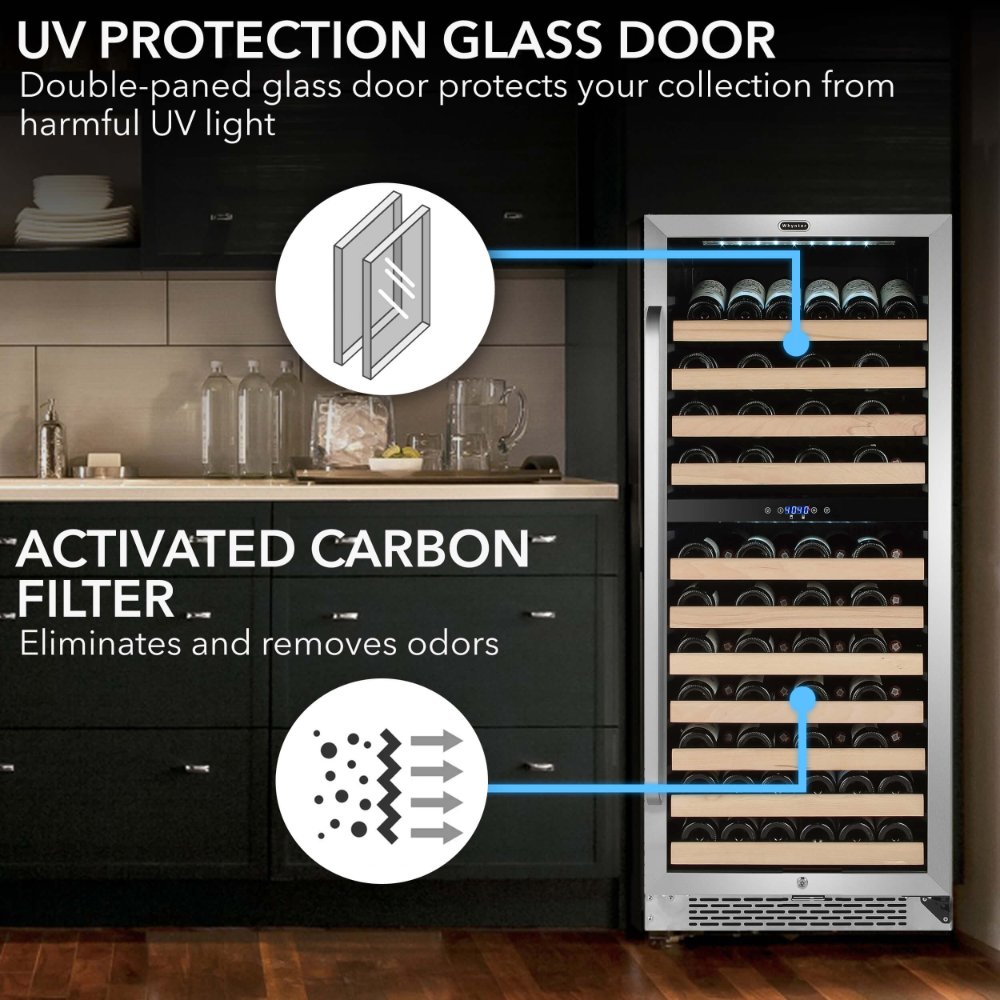 Whynter BWR-0922DZ 92-Bottle Dual Zone Wine Refrigerator