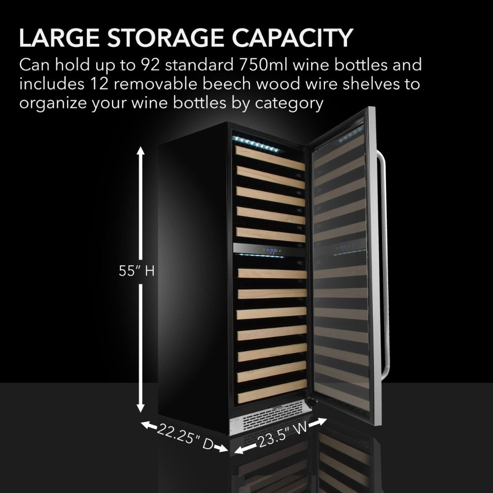 Whynter BWR-0922DZ 92-Bottle Dual Zone Wine Refrigerator