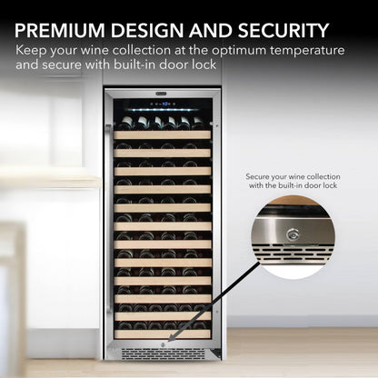 Whynter Wine Refridgerator 100 Bottle Built-In Stainless Steel LED - BWR-1002SD
