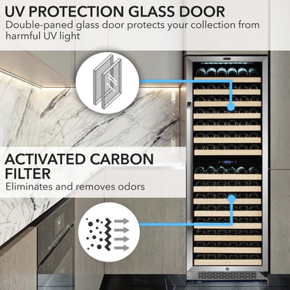 Whynter Wine Refrigerator 24″ 164 Bottle Dual Zone Stainless Steel BWR-1642DZ