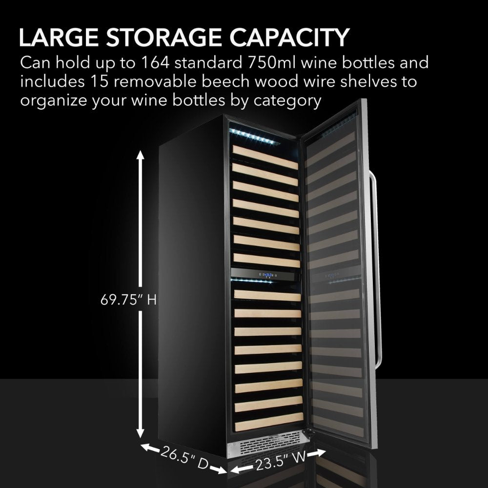 Whynter BWR-1642DZ 164-Bottle Dual Zone Wine Refrigerator