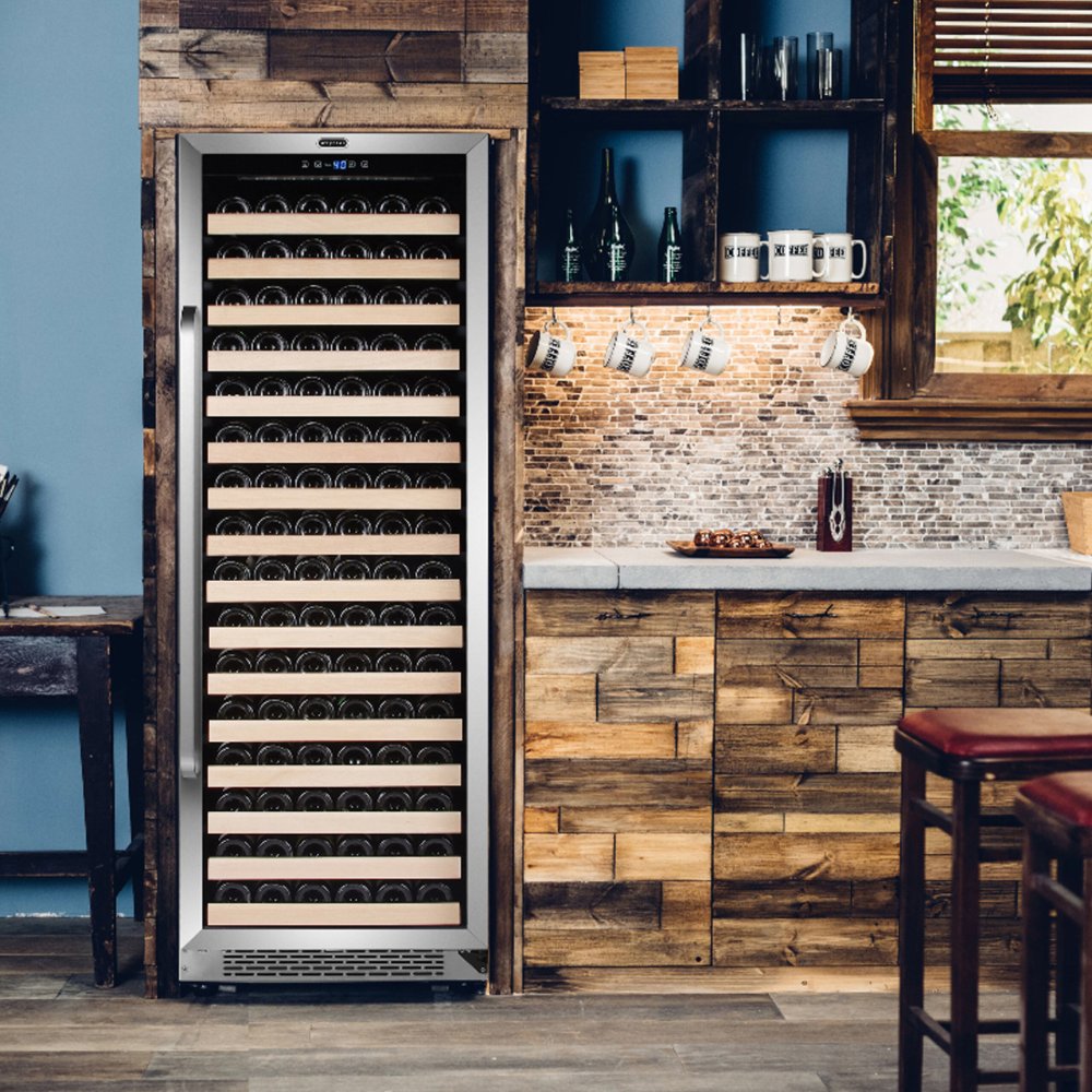 Whynter Wine Refrigerator 166 Bottle Built-In Stainless Steel + Display BWR-1662SD