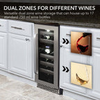 Whynter BWR-171DS 17-Bottle Dual Zone Wine Refrigerator