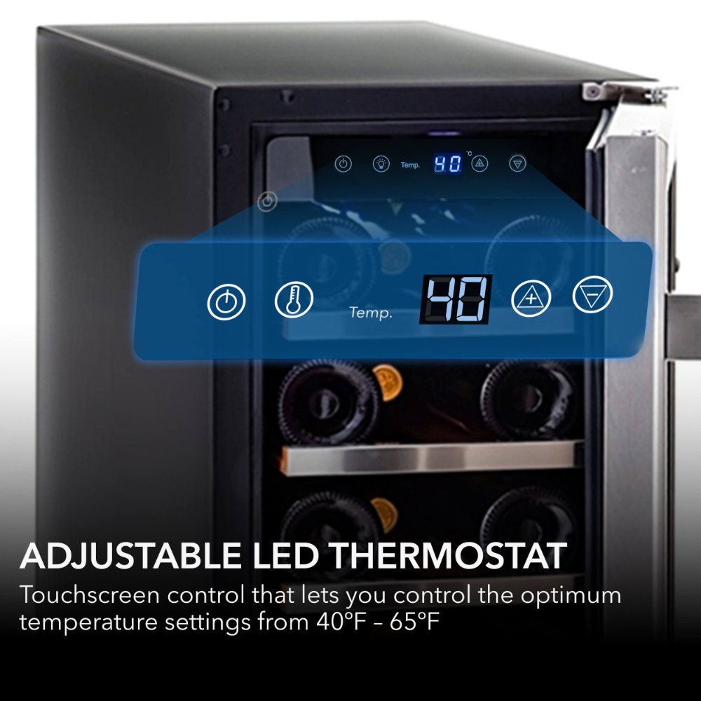 Whynter Wine Refrigerator 18 Bottle 12″ Built-In Compressor Cooling BWR-18SD