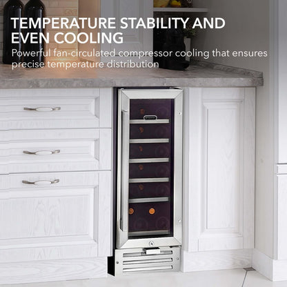 Whynter Wine Refrigerator 18 Bottle 12″ Built-In Compressor Cooling BWR-18SD