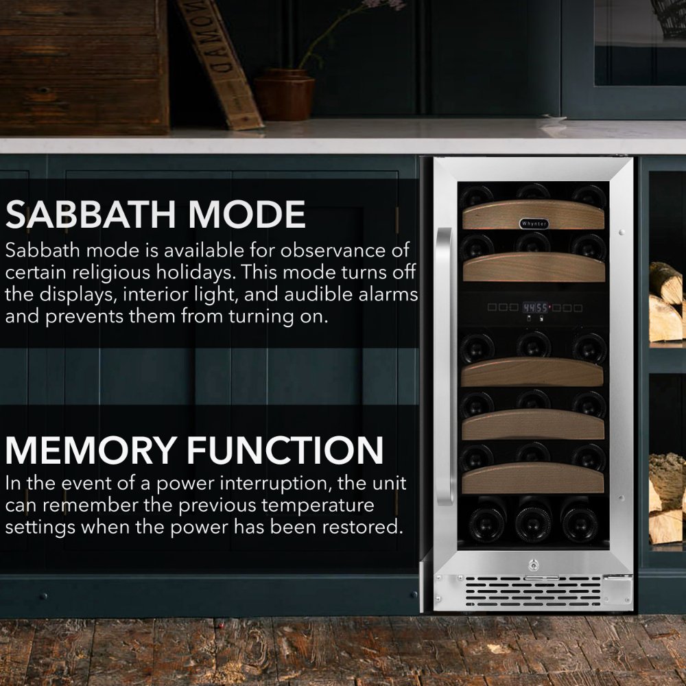 Whynter 15″ 28-Bottle Dual Zone Built-In Wine Refrigerator BWR-281DZ