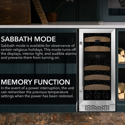 Whynter 15″ 28-Bottle Dual Zone Built-In Wine Refrigerator BWR-281DZ